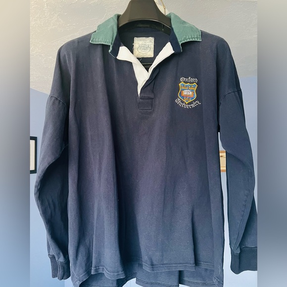 Navy Oxford University Rugby Shirt - Picture 1 of 3